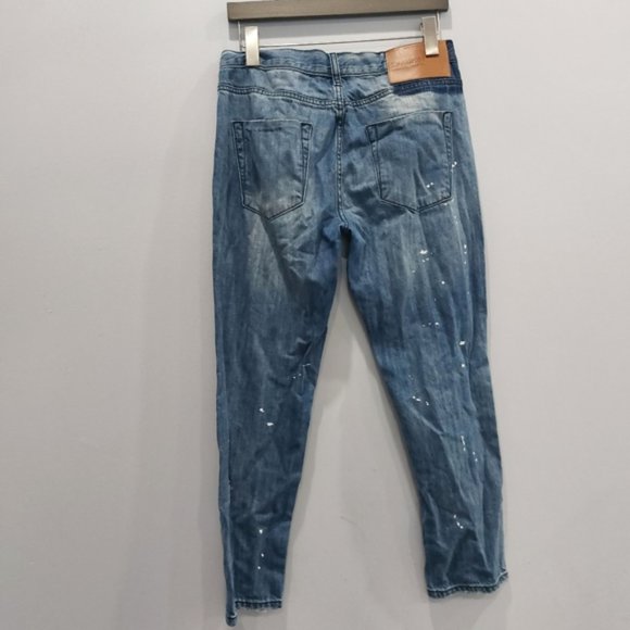 One Teaspoon Awesome Baggies Ripped Distressed Paint Splatter Jeans Size 26 - Picture 6 of 8